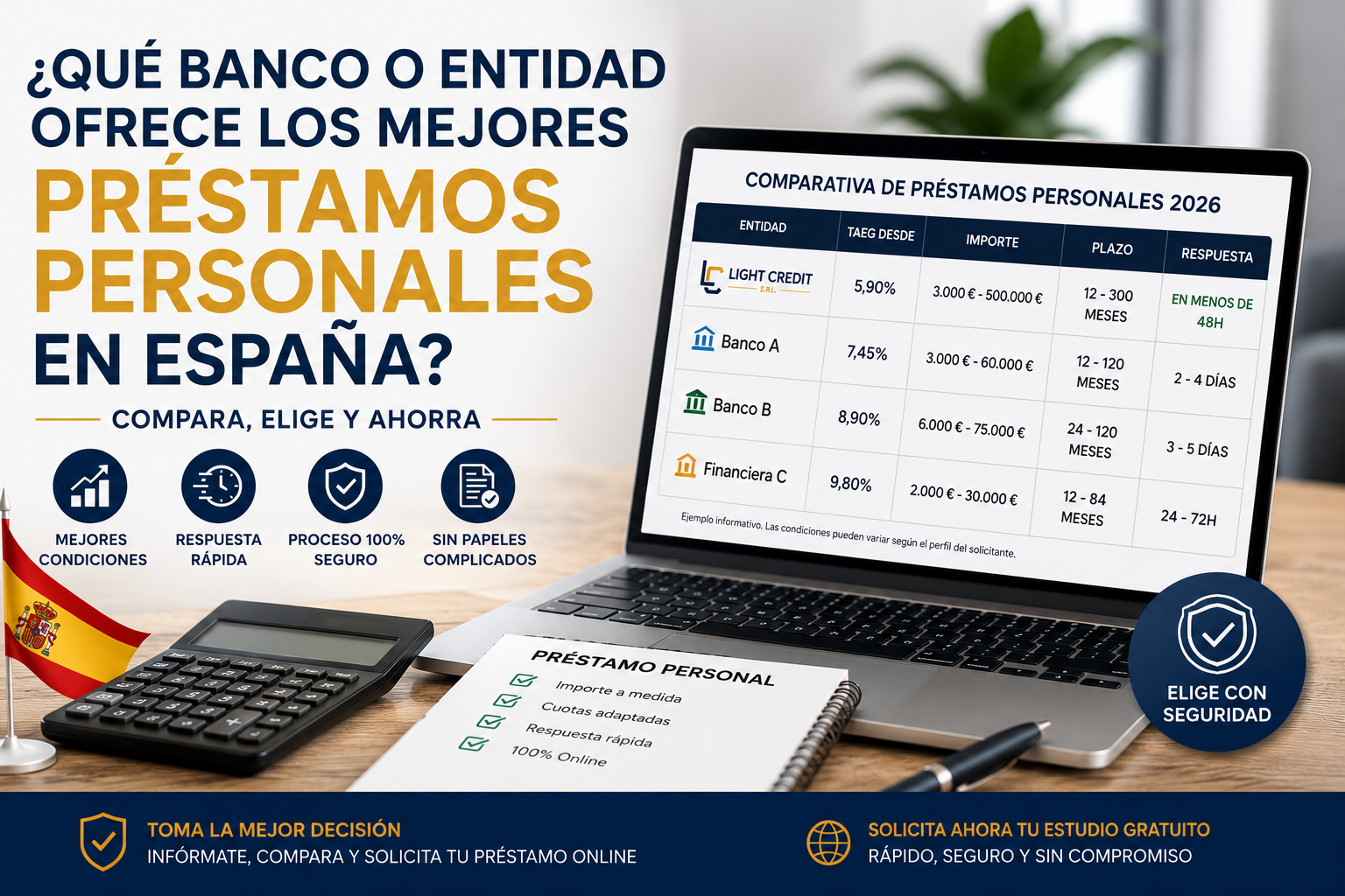 ¿Qué banco o entidad ofrece los mejores préstamos personales en España?